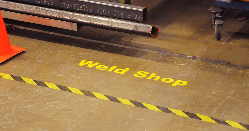 VIBCO Visual Floor Caution Weld Area