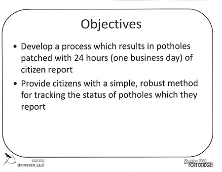 objectives fort dodge pothole kaizen process 1