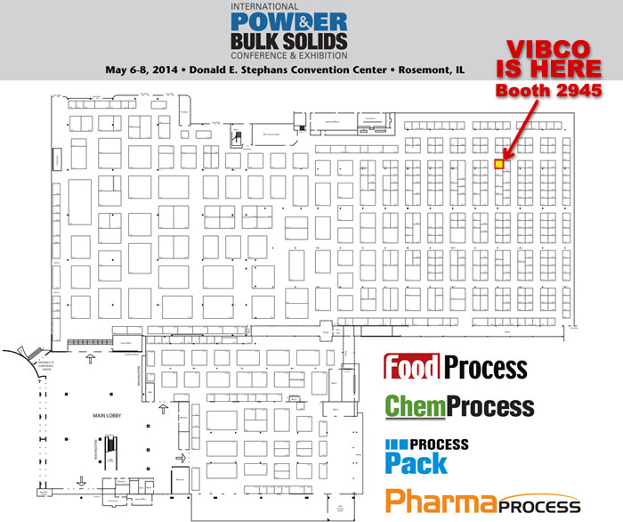 Map to VIBCO Booth at PTXi #2945